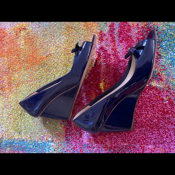 Prada 39 Wedge Sandals Blue Authentic - Picture 4 of 6